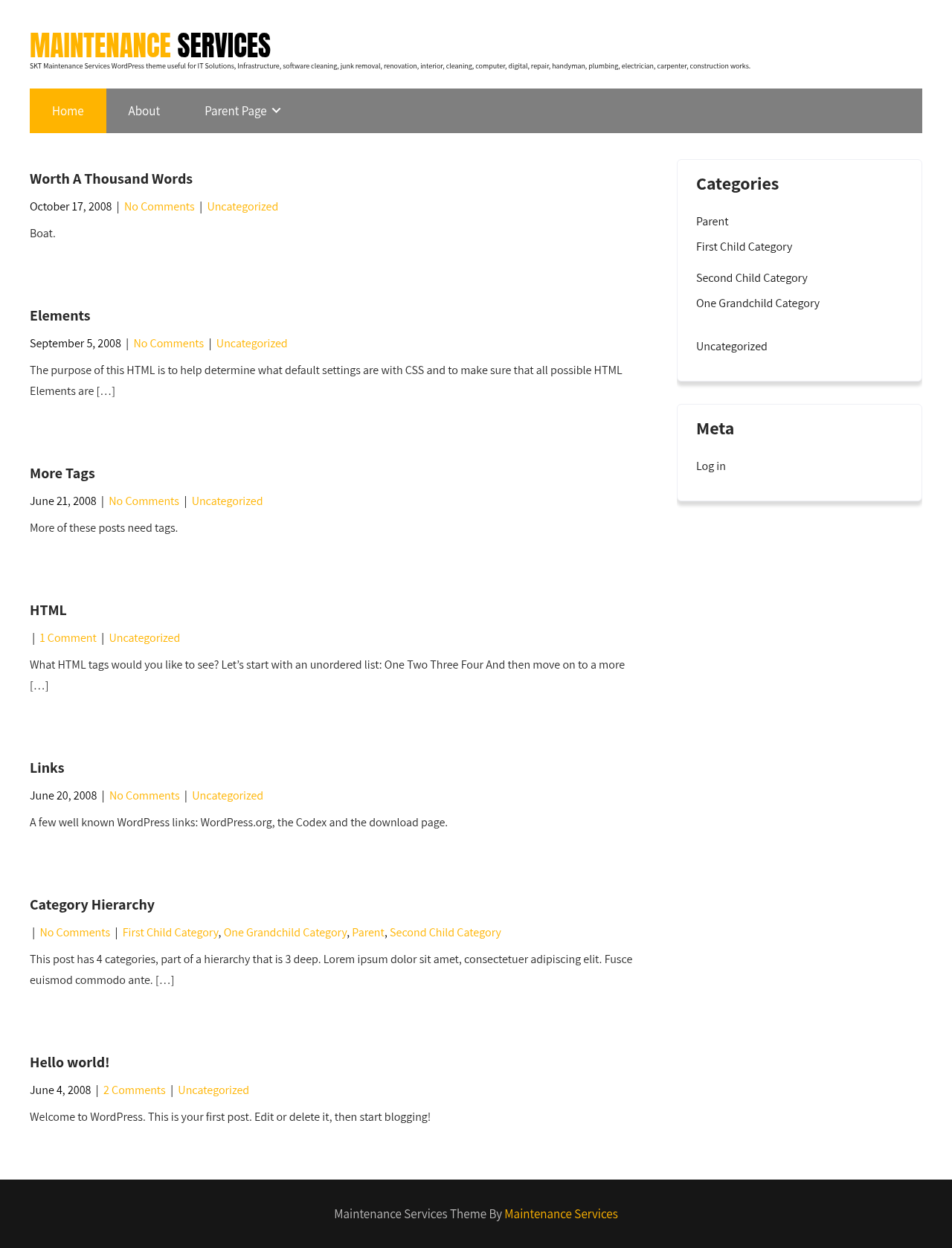 Десктоп (ниже) — Maintenance Services