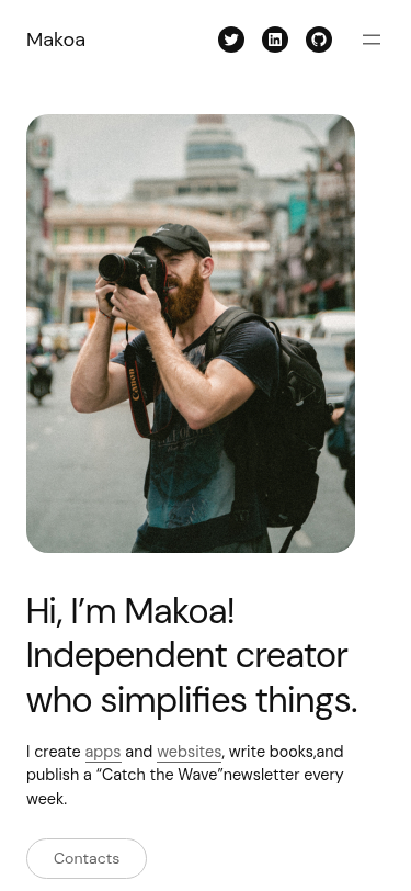 Мобильный вид — Makoa