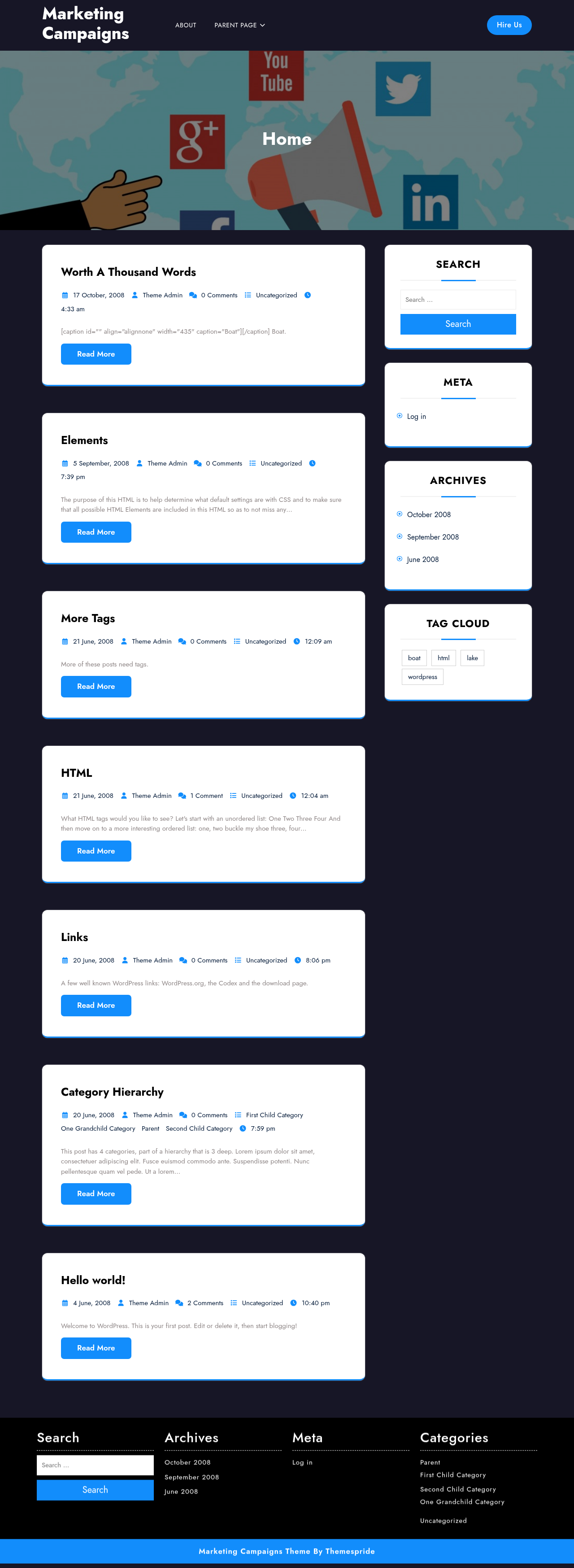 Десктоп (ниже) — Marketing Campaigns