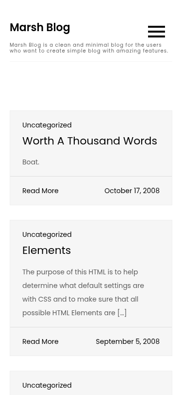 Мобильный вид — Marsh Blog