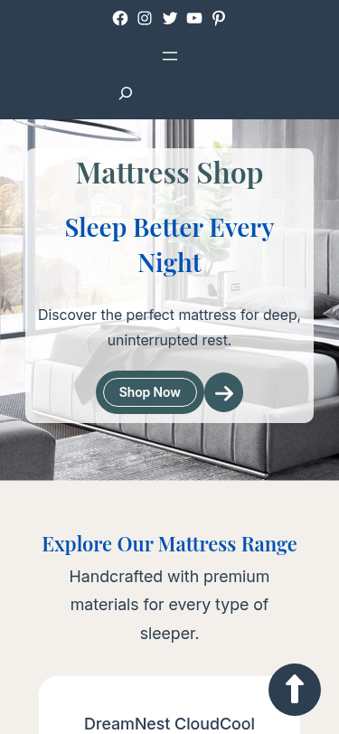 Мобильный вид — Mattress Shop