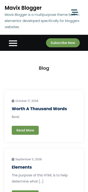 Мобильный вид — Mavix Blogger