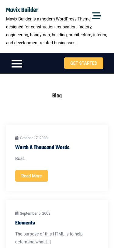 Мобильный вид — Mavix Builder