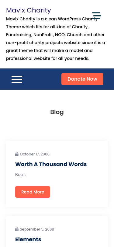 Мобильный вид — Mavix Charity