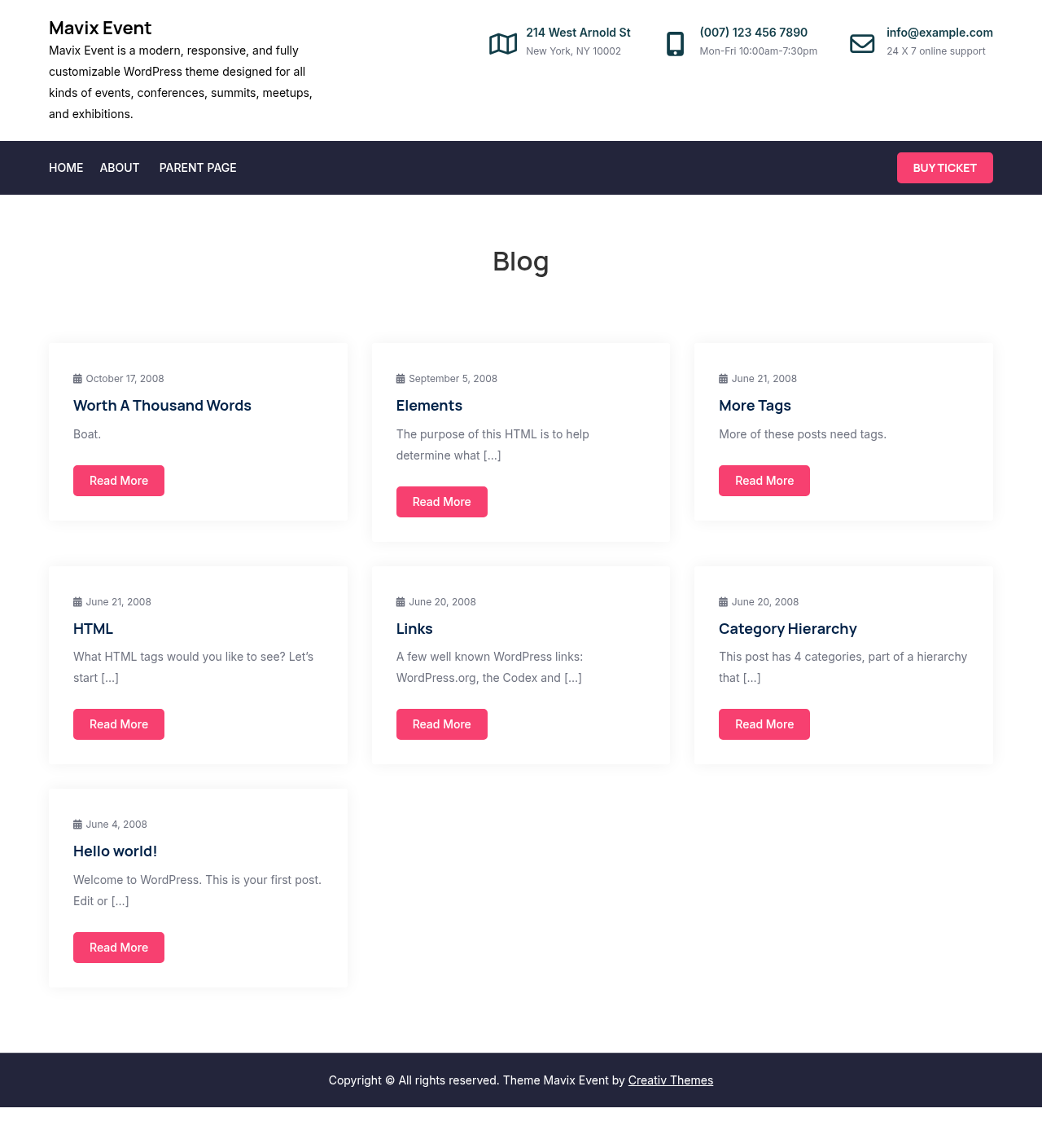 Десктоп (ниже) — Mavix Event