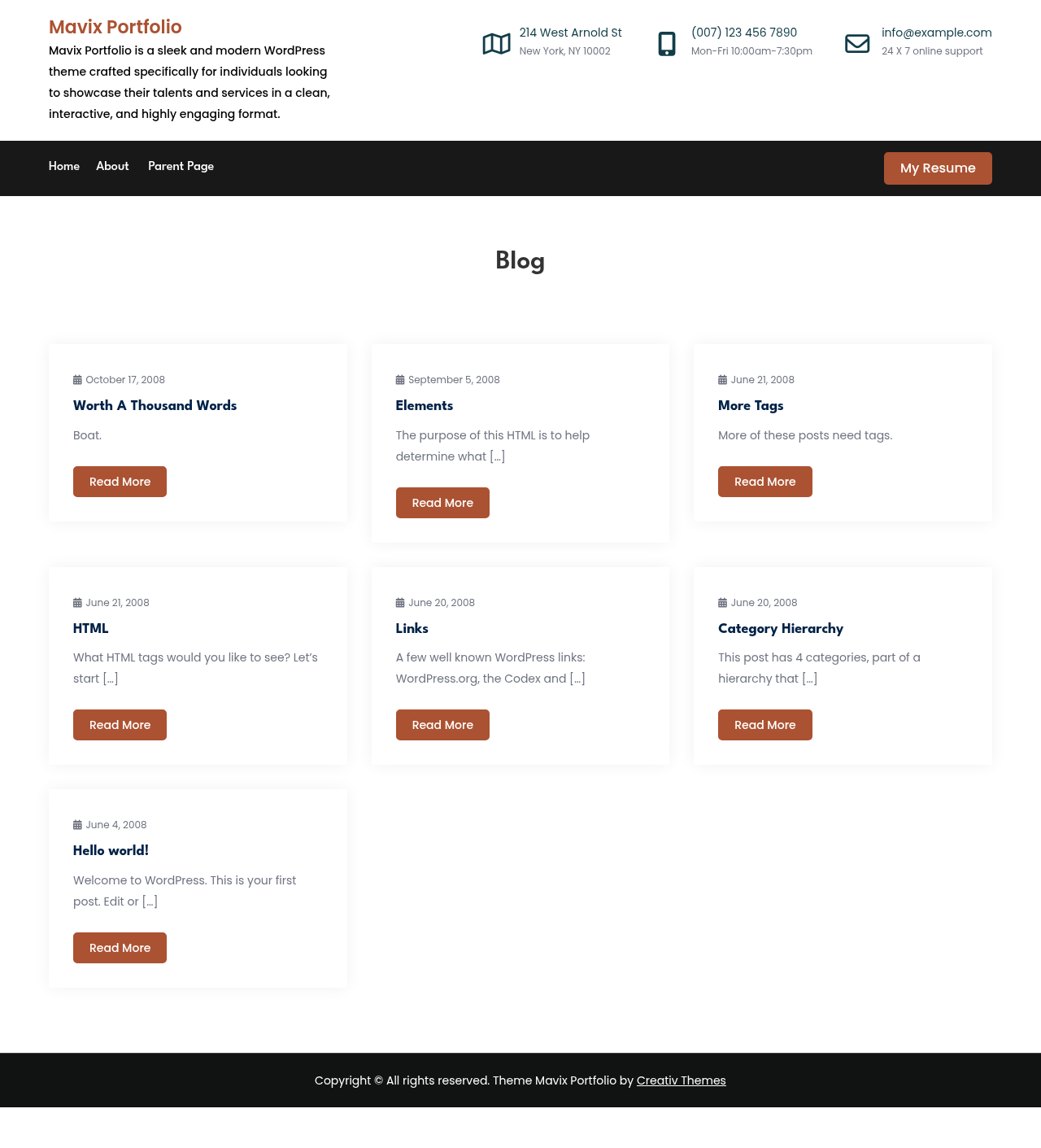 Десктоп (ниже) — Mavix Portfolio