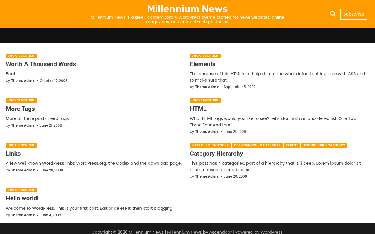Десктоп — Millennium News