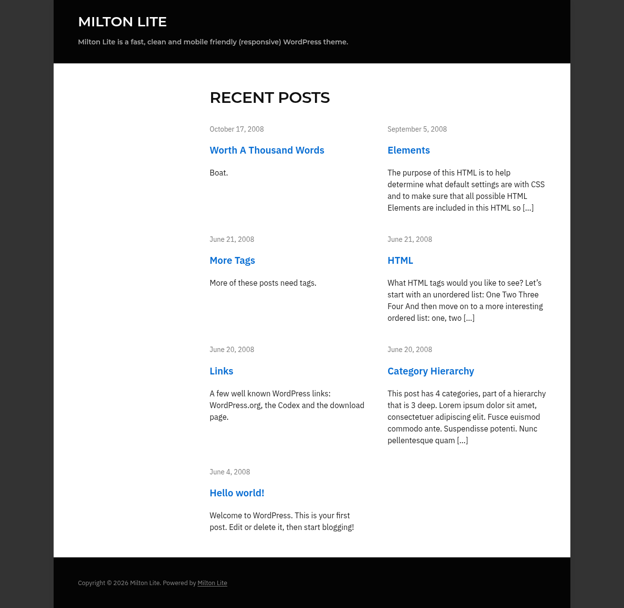 Десктоп (ниже) — Milton Lite