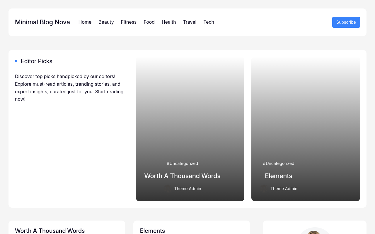 Десктоп — Minimal Blog Nova