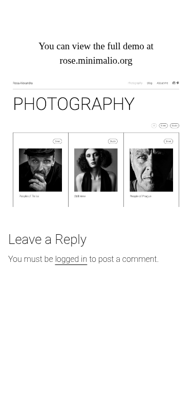 Мобильный вид — Minimal Photography Blog