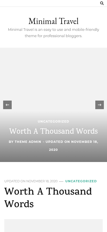 Мобильный вид — Minimal Travel