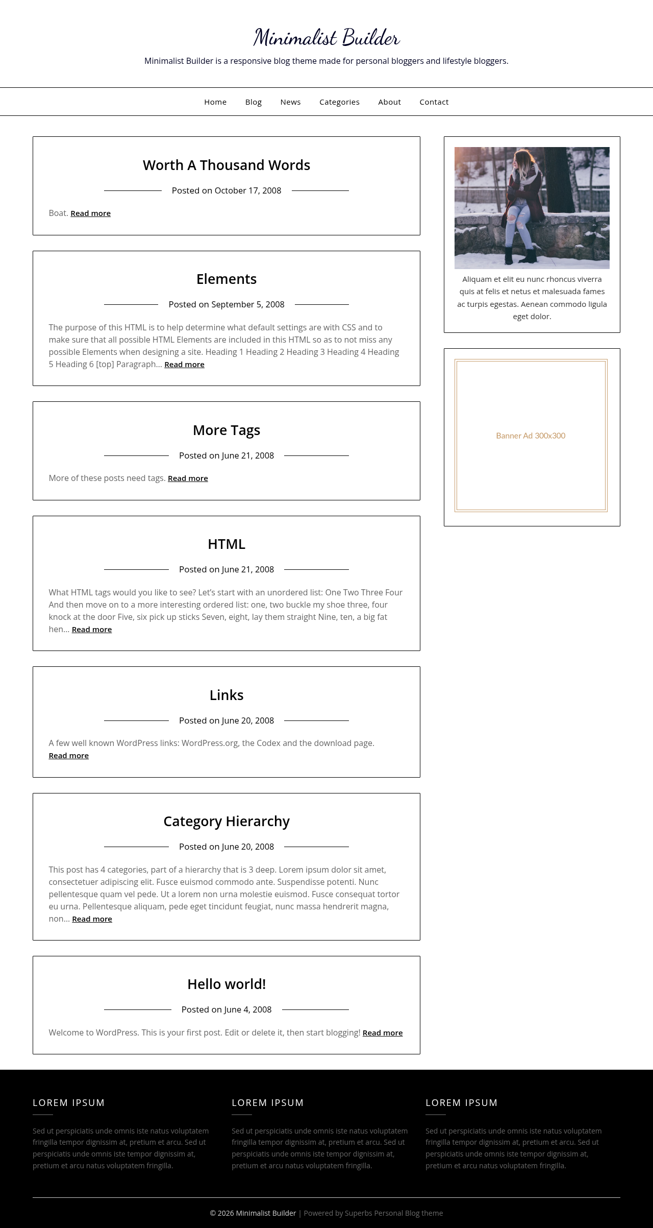 Десктоп (ниже) — Minimalist Builder