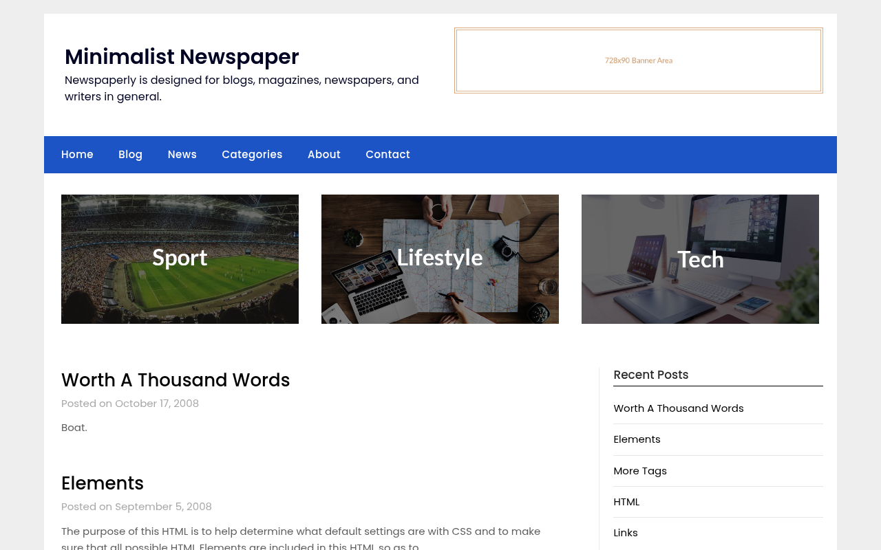 Десктоп — Minimalist Newspaper