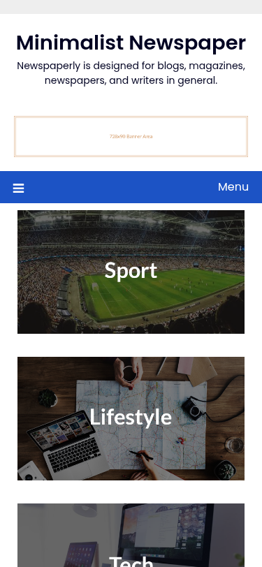 Мобильный вид — Minimalist Newspaper