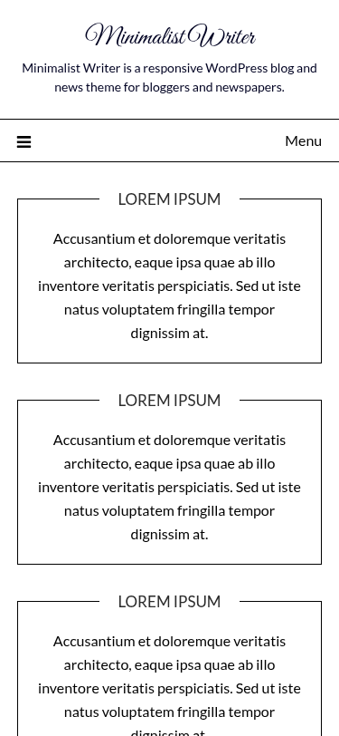 Мобильный вид — Minimalist Writer