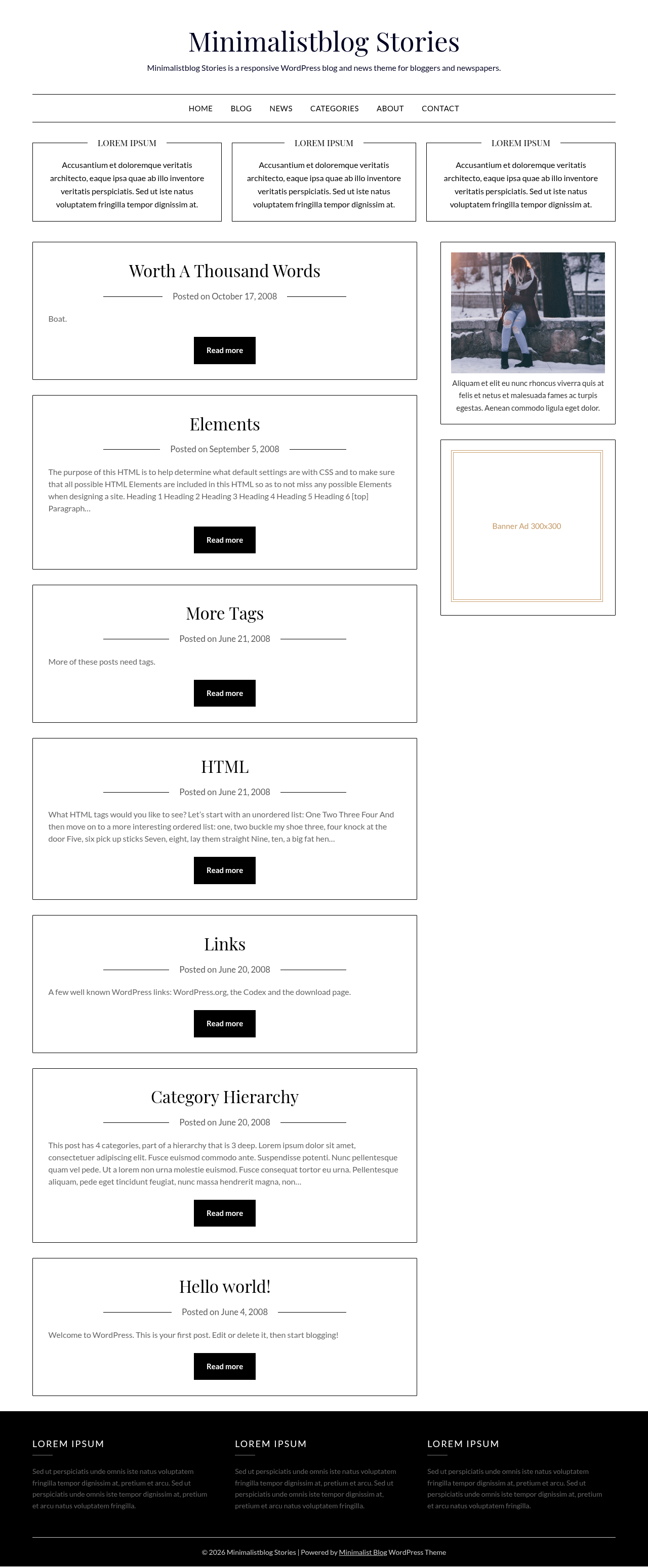 Десктоп (ниже) — Minimalistblog Stories
