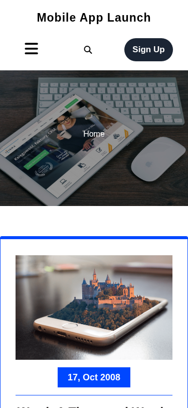 Мобильный вид — Mobile App Launch