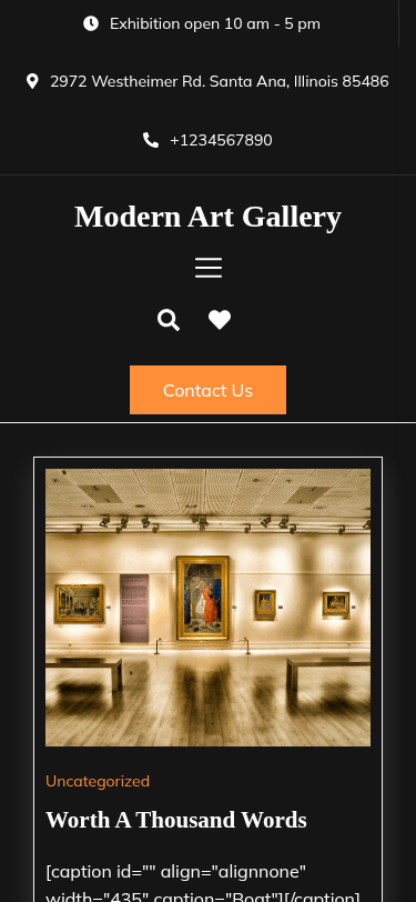 Мобильный вид — Modern Art Gallery