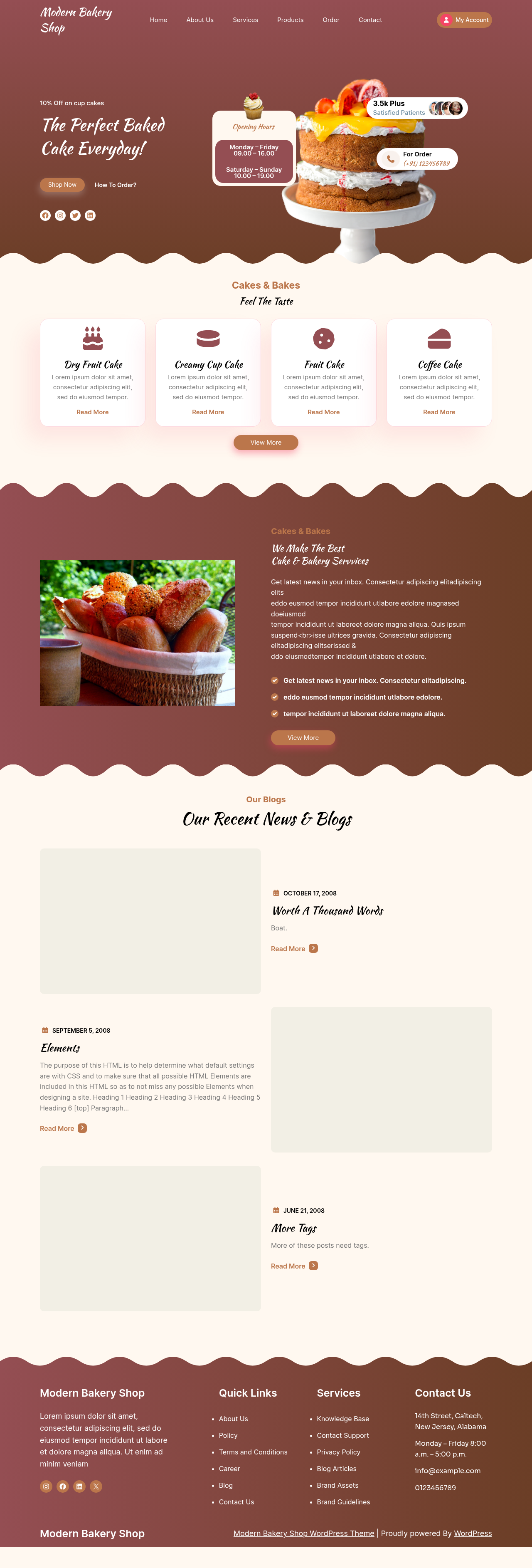 Десктоп (ниже) — Modern Bakery Shop