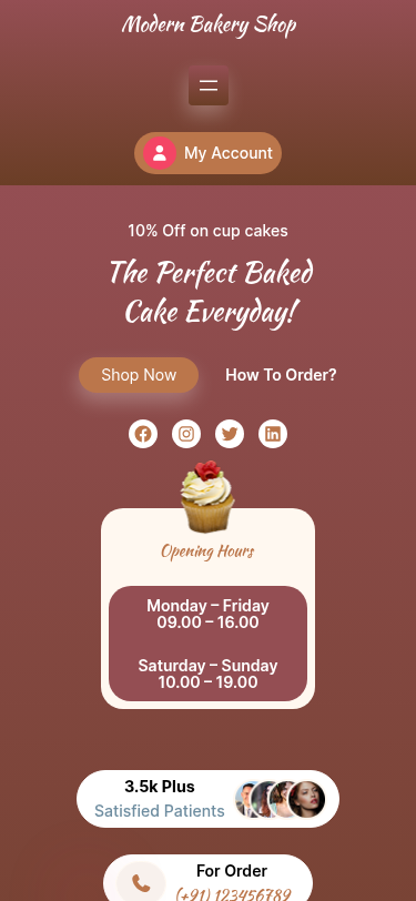 Мобильный вид — Modern Bakery Shop