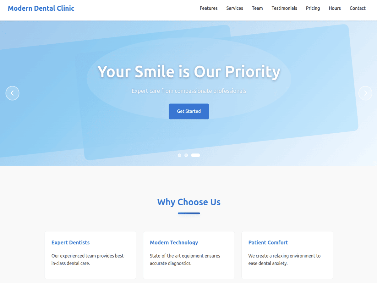 WordPress тема Modern Dental Clinic