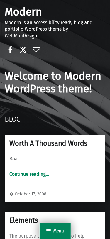 Мобильный вид — Modern