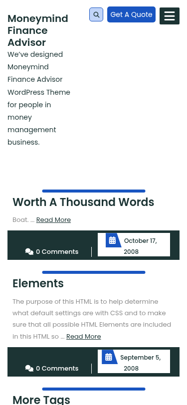 Мобильный вид — Moneymind Finance Advisor