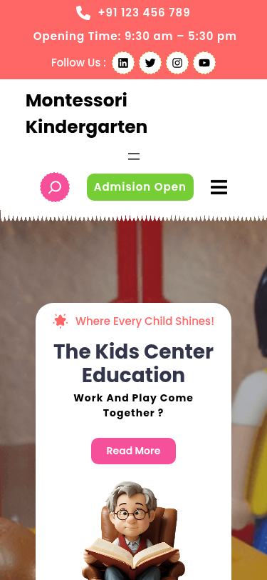 Мобильный вид — Montessori Kindergarten