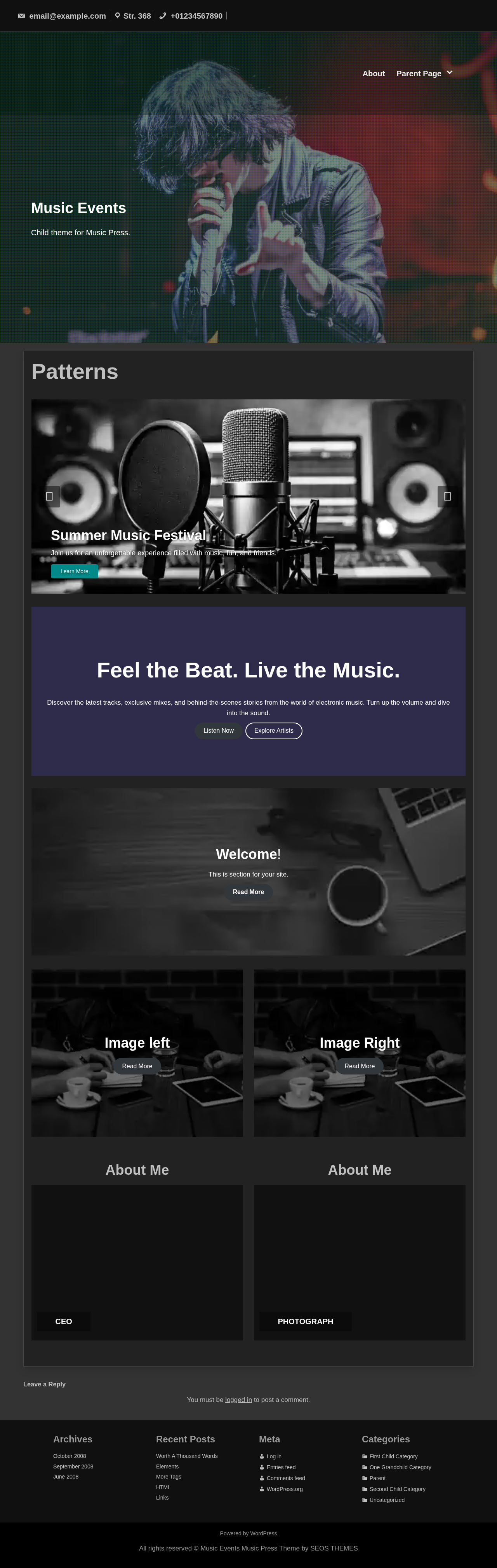 Десктоп (ниже) — Music Events