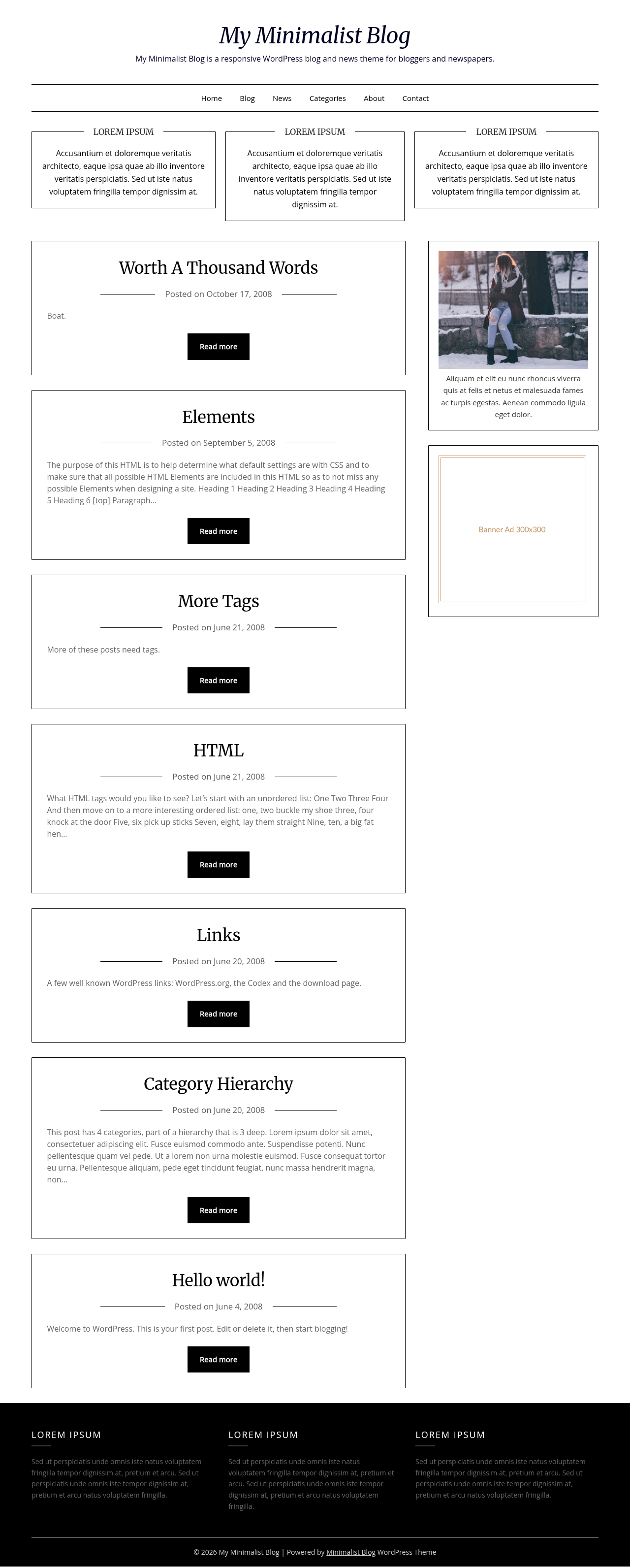 Десктоп (ниже) — My Minimalist Blog