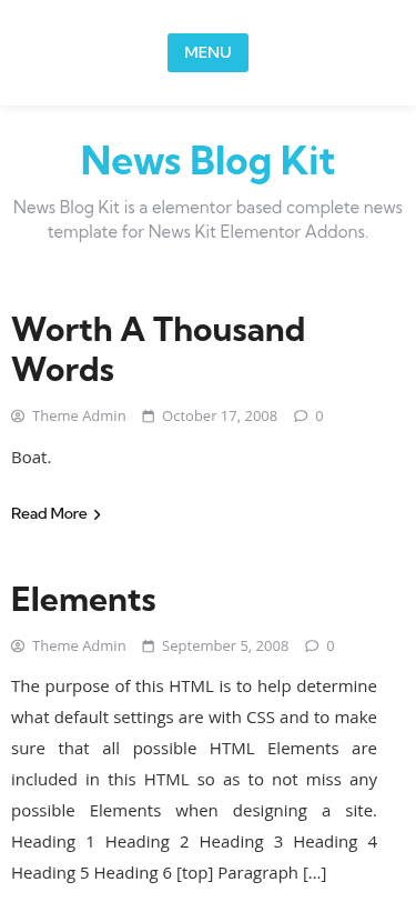 Мобильный вид — News Blog Kit