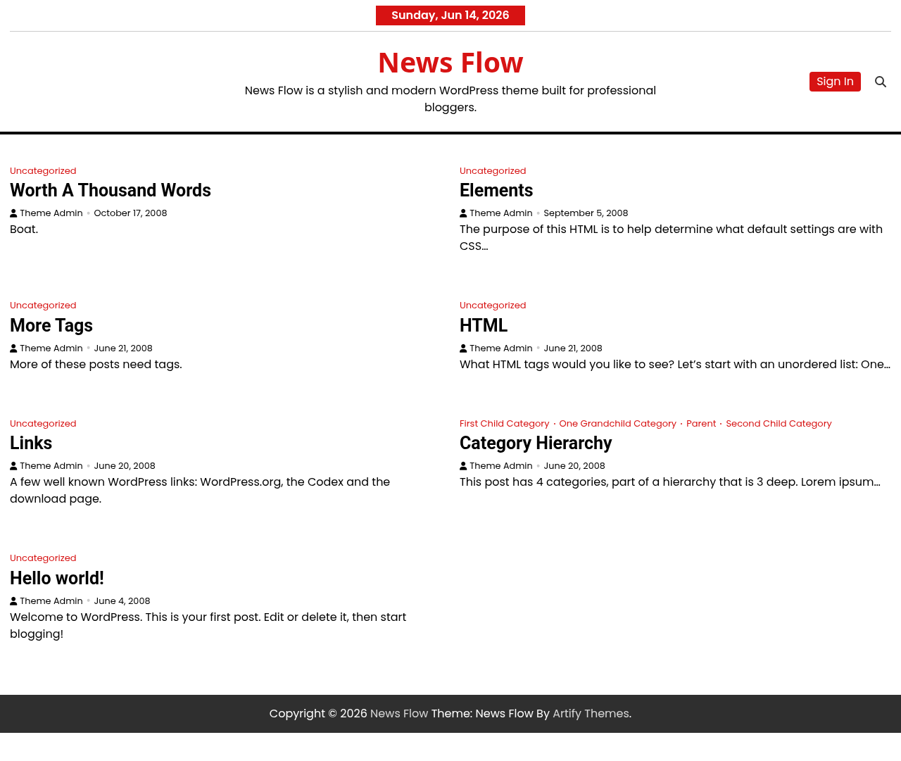 Десктоп (ниже) — News Flow