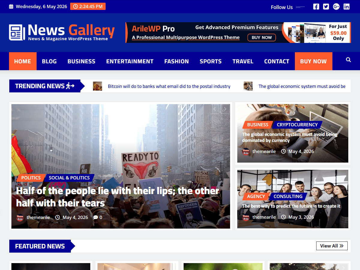 WordPress тема News Gallery