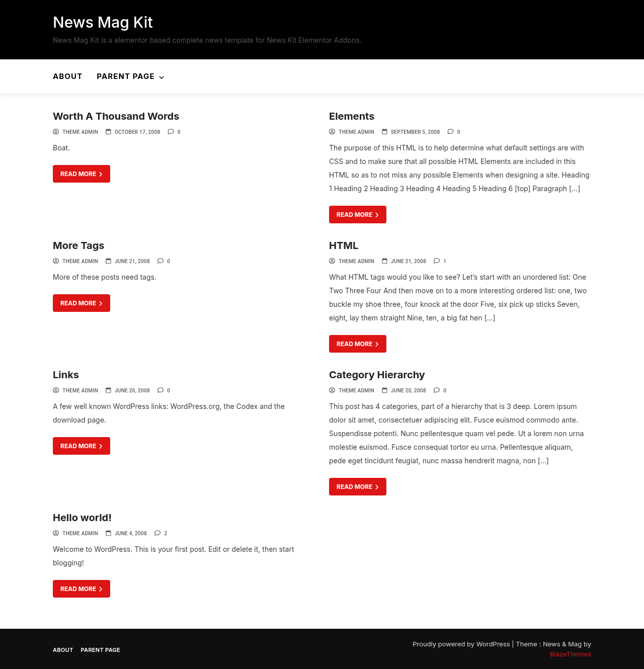 Десктоп (ниже) — News Mag Kit