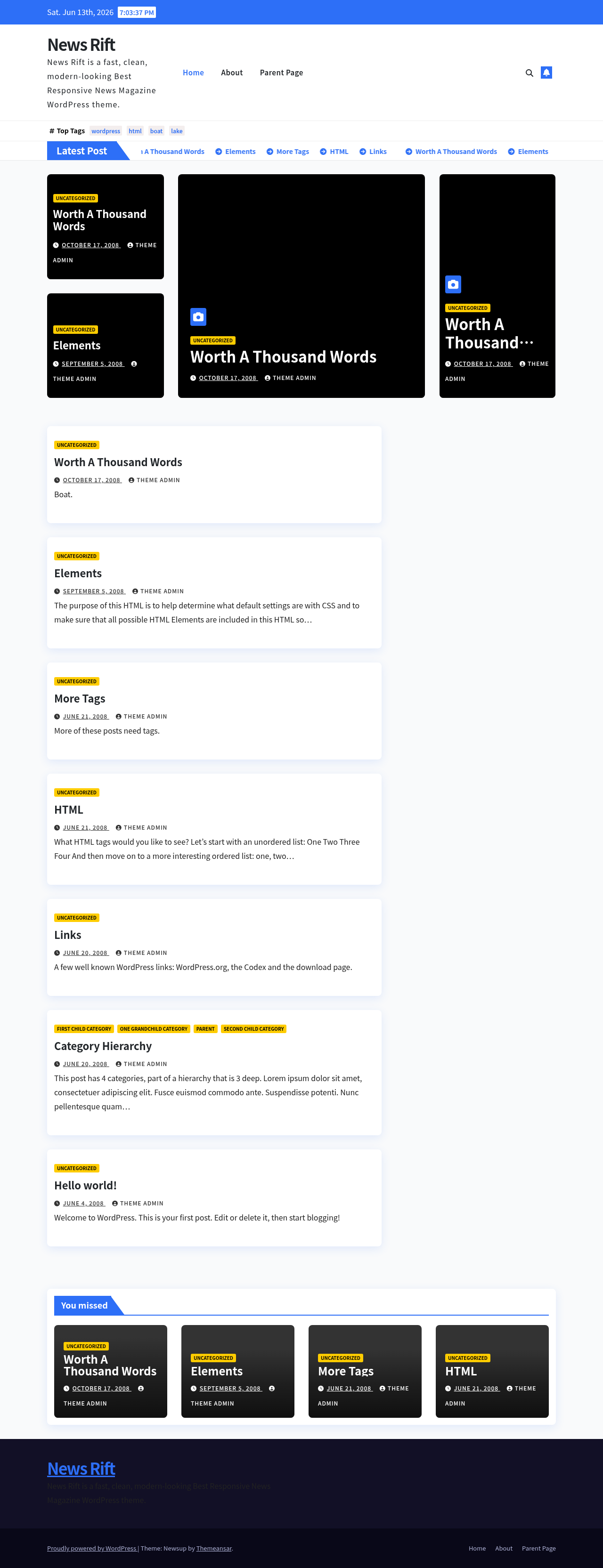 Десктоп (ниже) — News Rift