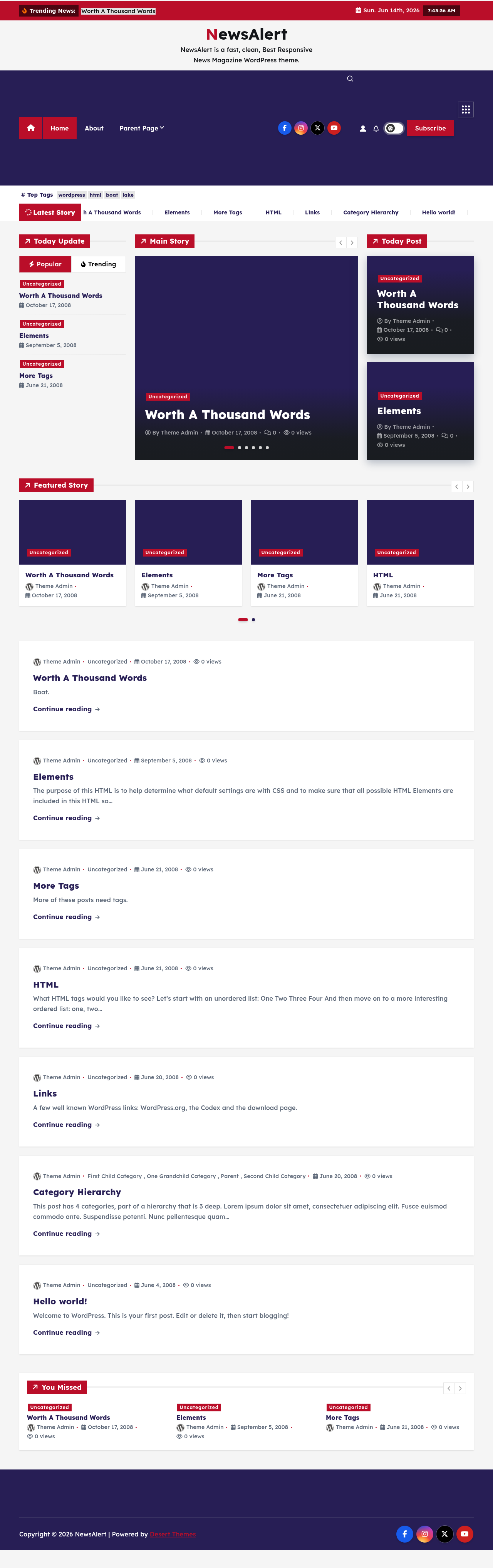 Десктоп (ниже) — NewsAlert