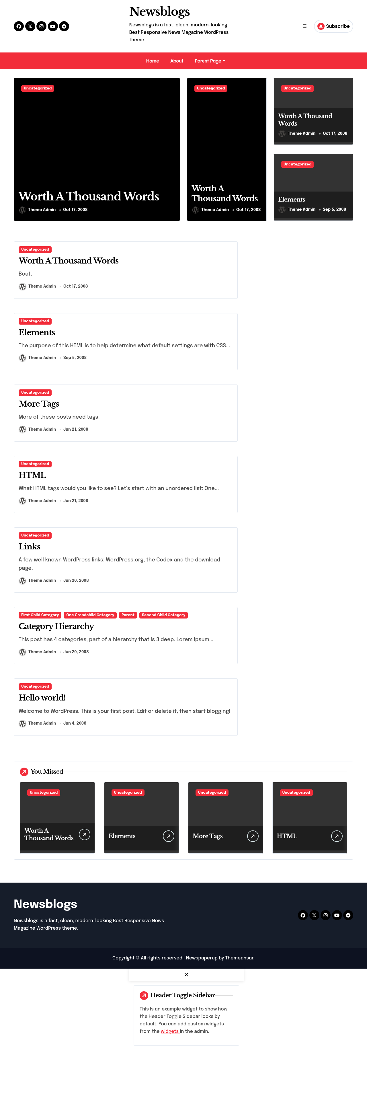 Десктоп (ниже) — Newsblogs