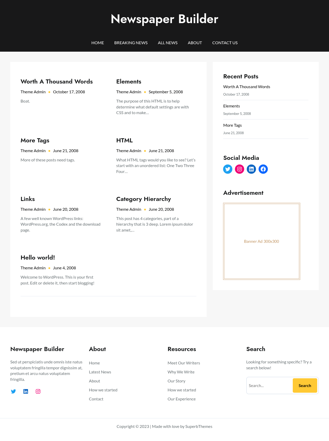 Десктоп (ниже) — Newspaper Builder