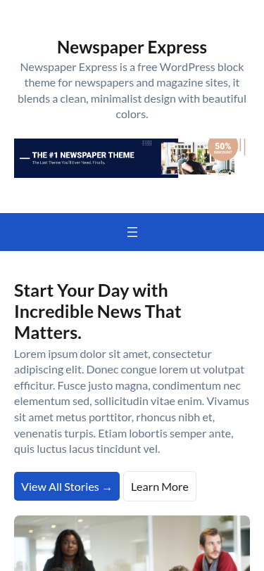 Мобильный вид — Newspaper Express