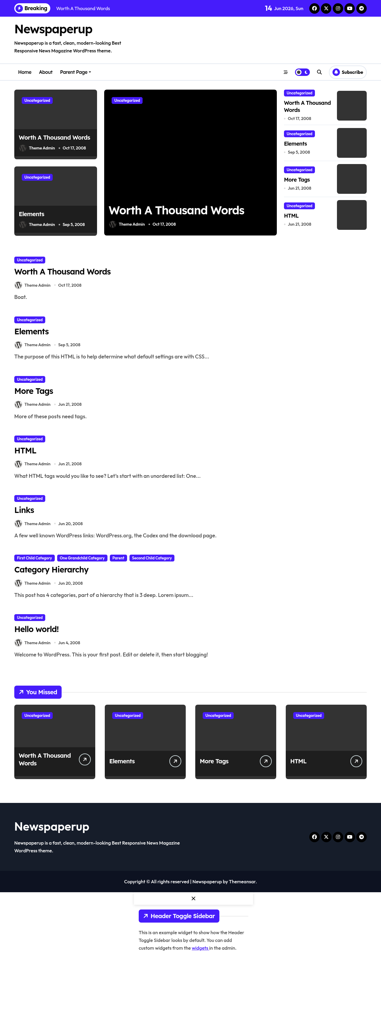 Десктоп (ниже) — Newspaperup