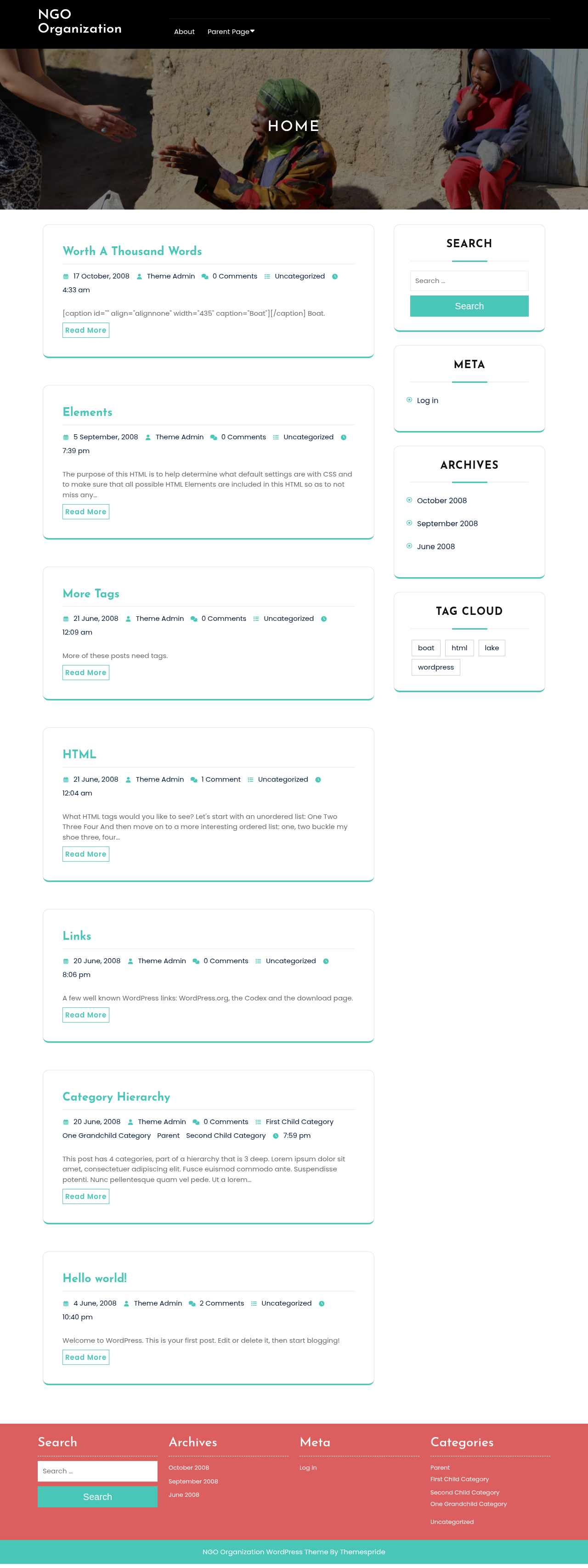 Десктоп (ниже) — NGO Organization