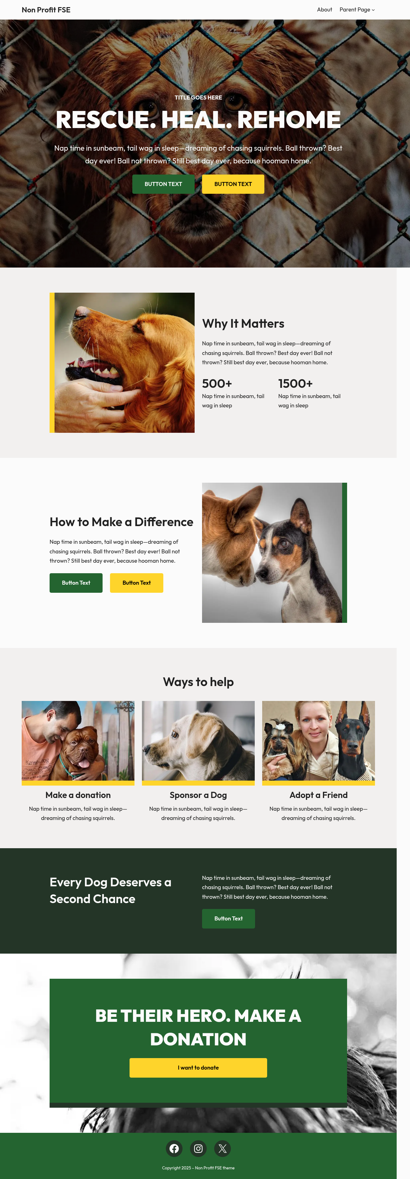 Десктоп (ниже) — Non Profit FSE
