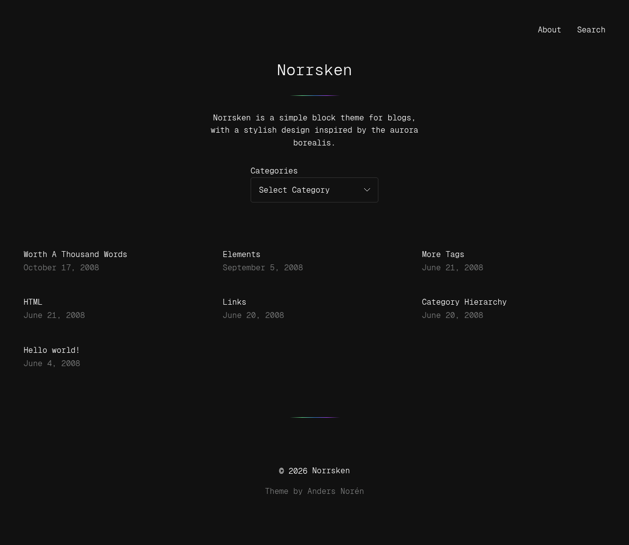 Десктоп (ниже) — Norrsken