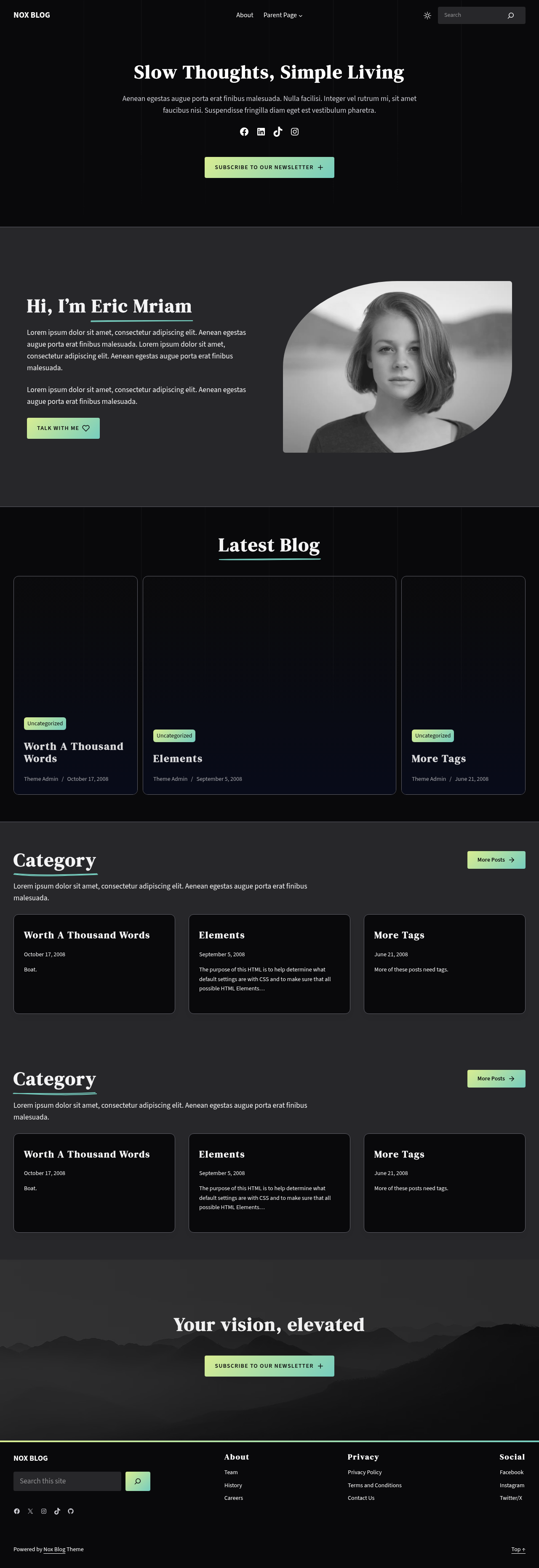 Десктоп (ниже) — Nox Blog