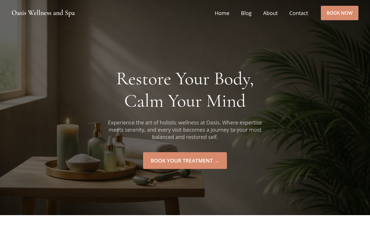 Десктоп — Oasis Wellness and Spa