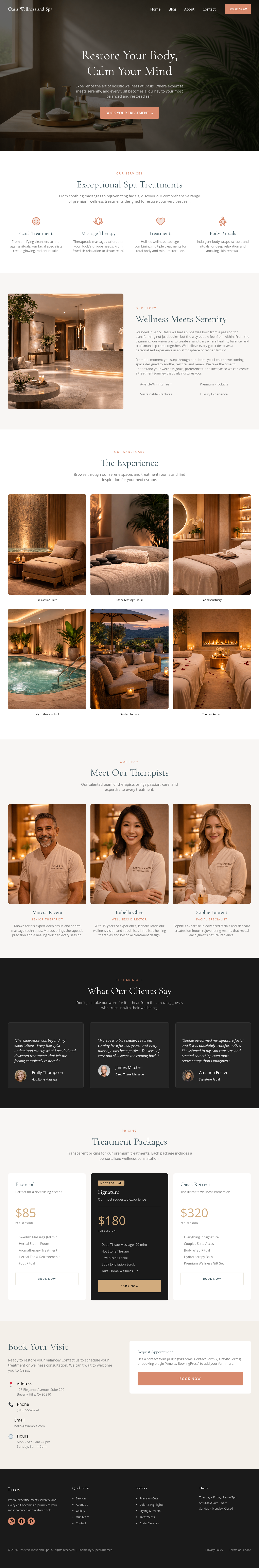 Десктоп (ниже) — Oasis Wellness and Spa