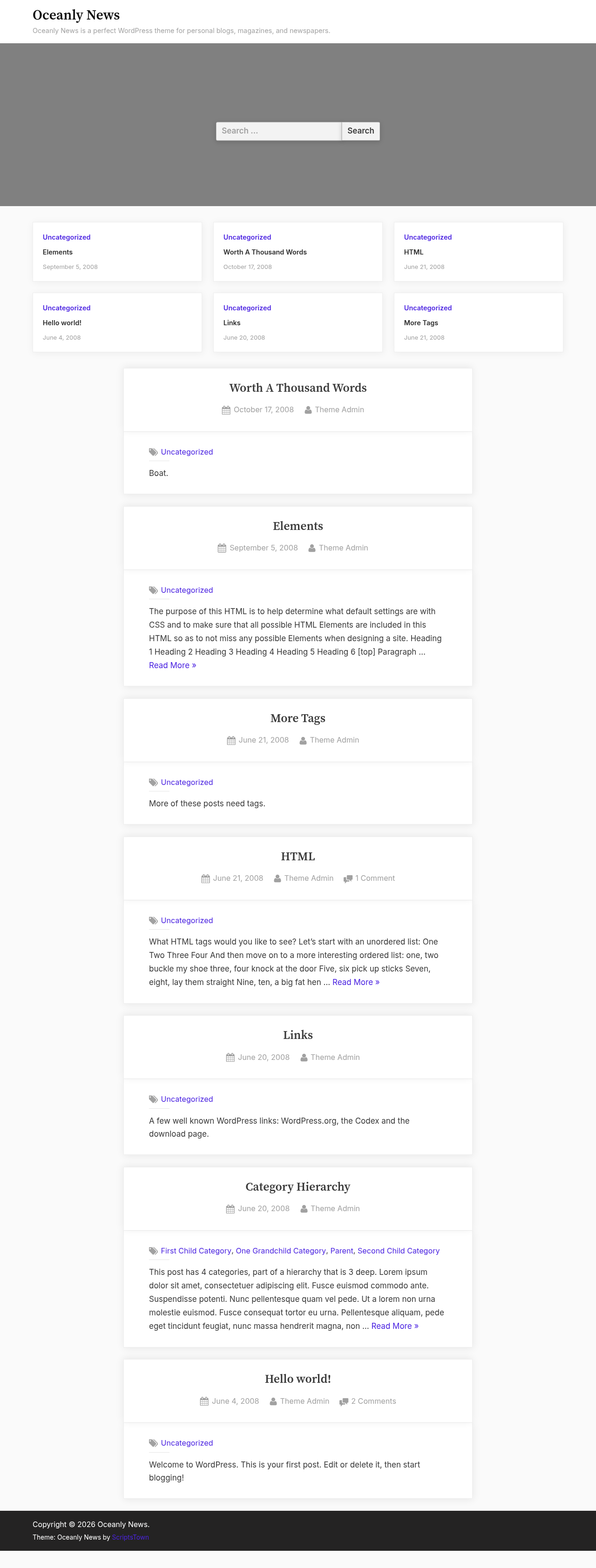 Десктоп (ниже) — Oceanly News