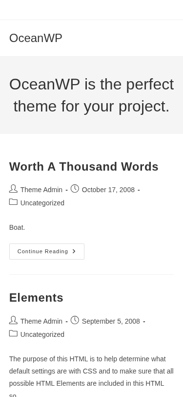 Мобильный вид — OceanWP
