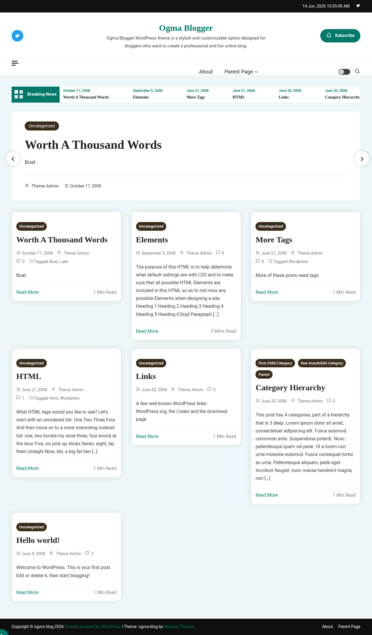 Десктоп (ниже) — Ogma Blogger