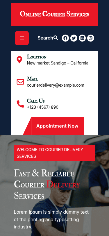 Мобильный вид — Online Courier Services